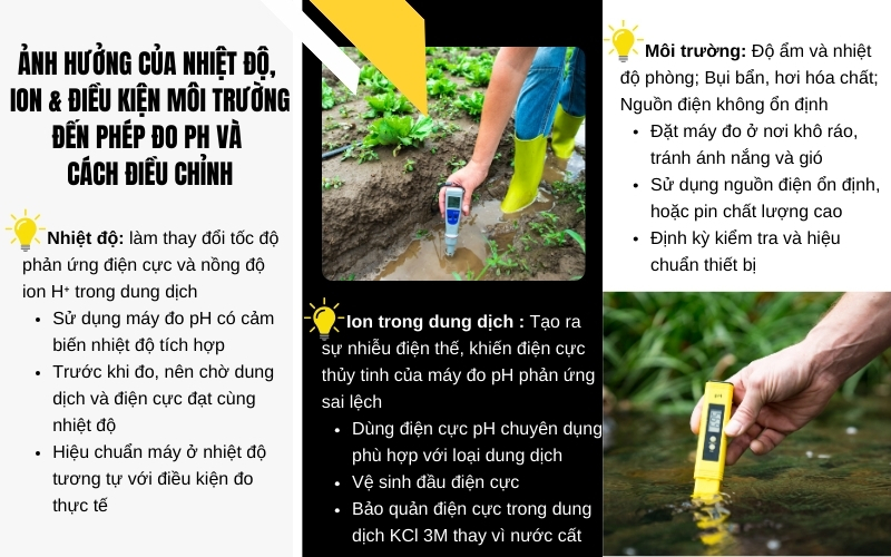 Ảnh hưởng của nhiệt độ, ion & điều kiện môi trường đến phép đo pH và cách điều chỉnh